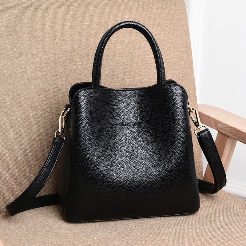 Luxury Brand Women Handbags Designer Shoulder Bags Leather Handbags Three-Layer Pocket Crossbody Bags for Women 2024 Tote Bag