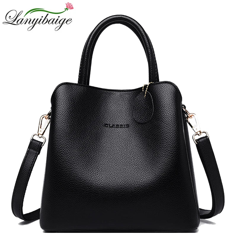 Luxury Brand Women Handbags Designer Shoulder Bags Leather Handbags Three-Layer Pocket Crossbody Bags for Women 2024 Tote Bag